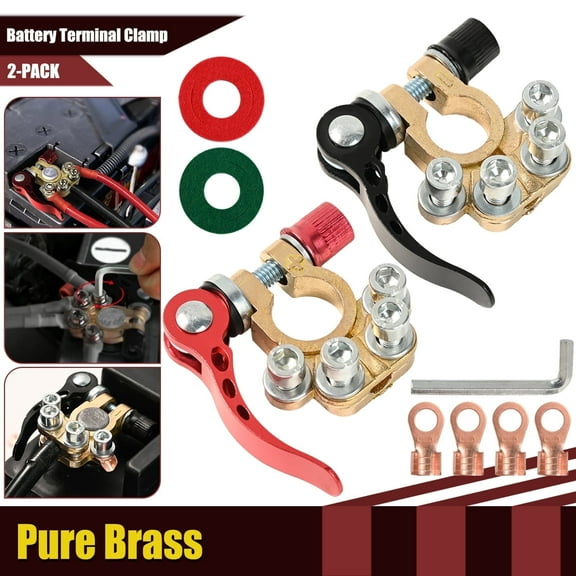 OEMASSIVE 2pcs 4-Way Positive Negative Battery Terminal Connectors Clamp Car Van Caravan