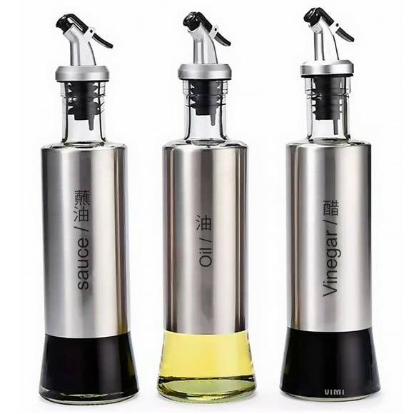 Kit 3 Botellas De Vidrio Vimi Acero Inoxidable Dispensadoras 320ml