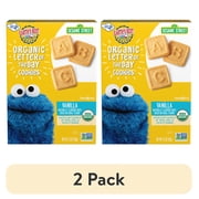 (2 pack) Earth's Best Organic Letter of the Day Toddler Snack Vanilla Cookies, 5.3 oz