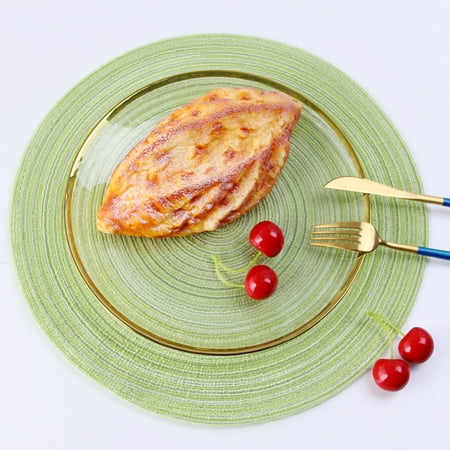 

Beechoice Round Design Insulation Pad Solid Placemats Non Slip Table Mat Decoration Home