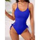 thumbnail image 5 of Traje de Baño de una Pieza para Mujer Traje de Baño de una Pieza con Abertura Alta para Mujer Traje de Baño de una Pieza Azul S, 5 of 7