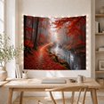 thumbnail image 5 of Misty Forest Path With Vibrant Autumn Leaves, Serene Cottagecore for Nature Lovers, Woodland Wall Art Decor, Halloween Gift, Tapestry Wall Hanging for Bedroom and Living Room, 5 of 7