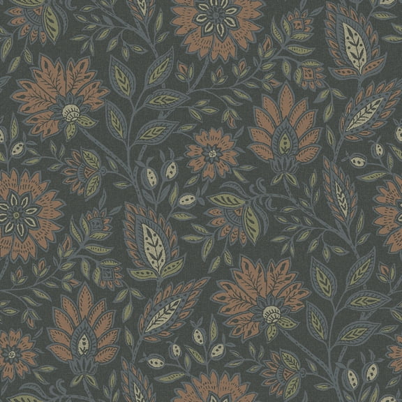 NuWallpaper Waverly Indira Aster Charcoal Peel and Stick Wallpaper