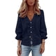 thumbnail image 2 of Tamaño Más Túnica de Manga Larga Tops para las Mujeres Blusa de Cuello en V Casual, Camisas Sueltas para Todas las Estaciones, 2 of 8