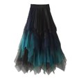 thumbnail image 5 of Joernso Women Skirt High Elastic Waist Irregular Colorful Mesh Multi-layered Soft Mid-calf Length Pleated Lady Midi Skirt, 5 of 8