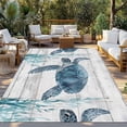 thumbnail image 3 of Fsddascl Ocean Sea Turtle Outdoor Rug for Patio/Deck/Porch, Non-Slip Large Area Rug 4 x 6 Ft, Summer Coastal Seaweed Vintage Wood Grain Indoor Outdoor Rugs Washable Area Rugs, Camping Rug Carpet, 3 of 5