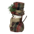thumbnail image 2 of 6" Green and Red Plaid Snowman with Top Hat and Scarf Table Top Christmas Figure, 2 of 3