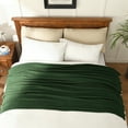 thumbnail image 3 of JOOJA Knit Throw Blanket Super Soft Cozy Blanket for Bed Sofa, 50"x60", Dark Green, 3 of 6