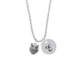thumbnail image 2 of Delight Jewelry Silvertone Wolf Head Silvertone Script Initial Disc - E - Charm Necklace, 20"+3", 2 of 4