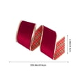 thumbnail image 3 of Christmas Wired Ribbon with Gold Trim, Plaid Fabric Ribbon Roll, Gift Wrapping Wreath Tree Decor, 3 of 6