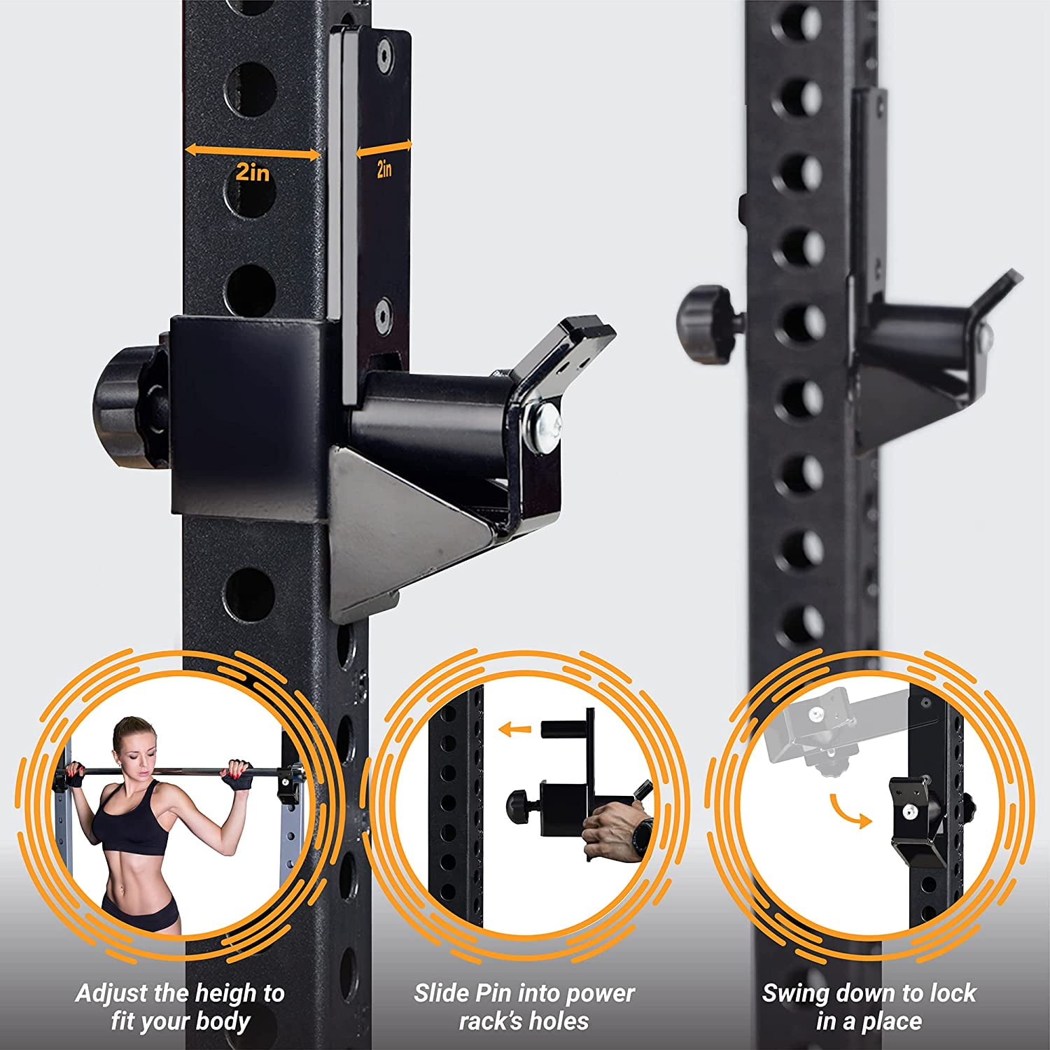 Yes4All 2x2 Roller J-Hook Barbell Power Rack Pair