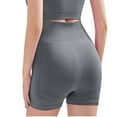thumbnail image 4 of SYMOID Womens Gray Seamless High-Waisted Tummy Control Nylon Shorts - Stretchy Breathable for Workout Fitness & Everyday Wear,Size L, 4 of 4