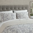thumbnail image 2 of Camden Leaves Grey/Neutral 3 Piece Cotton Quilt Set - Full/Queen, 2 of 5