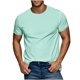 thumbnail image 2 of Camisa Elvqul Hombre Verde de Menta Playa de Color Sólido Manga Corta Cuello Redondo, 2 of 8
