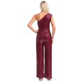 thumbnail image 2 of Xnihocha Combinaison Sans Manches pour Femmes une Épaule Robe de Soirée à Sequins Bourgogne 3TG, 2 of 7