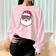 thumbnail image 5 of Craaazy Christmas T-Shirts For Women Funny Christmas Printed Casual Round Neck Long Sleeved Pullover Crop Tops Womens Tops, 5 of 6