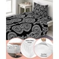 3 Piece Twin Sheet Set Black Geometric Sheets Set for Twin Size Bed ...