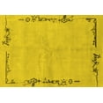 thumbnail image 1 of Ahgly Company Machine Washable Indoor Rectangle Abstract Yellow Modern Area Rugs, 7' x 9', 1 of 4