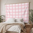 thumbnail image 3 of Pink Buffalo Plaid Tapestry for Bedroom Wall Hanging Tapestry, Farmhouse Pink White Checkered Ceiling Backdrop Tapestries Poster Blanket Wall Decor for Teens Room Living Room Dorm 39" x 59", 3 of 8