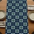 thumbnail image 5 of Table Runners 36 Inches Long Dress Scarves, Dark Blue Flowers Farmhouse Kitchen/Dining Table Runner, Short Coffee Tablerunners, Vintage Rustic Abstract Floral Aesthetic 13x36 Inch, 5 of 9