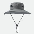 thumbnail image 7 of Bucket Hats for Men Women CQXIDFH Unisex Mesh Sun Hat, Wide Brim UV Protection Cap, Breathable Headwear for Fishing Beach Outdoor Use, Cowboy Hat (Grey, One Size), 7 of 7