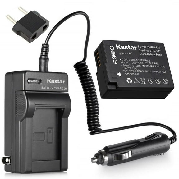 Kastar Battery (1-Pack) and Charger Kit Replacement for Panasonic DMW-BLC12, DMW-BLC12E, DMW-BLC12PP and DE-A79 work with Panasonic Lumix DMC-FZ200, DMC-FZ1000, DMC-G5, DMC-G6, DMC-GH2 Cameras