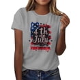 thumbnail image 5 of Sexlip Womens Swimsuit Set 4th of July Flag Print Cover Up Design Crew Neck Short Sleeve Casual Silhouette Lightweight Fabric for Beach Vacations Gray XXXL, 5 of 6
