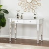 SEI Furniture Mirage Mirrored 2 Drawer Media Console Table, Silver