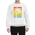 thumbnail image 2 of Tropical Palm Tree Silhouette | Mens Pop Culture Crewneck Graphic Sweatshirt, White, Small, 2 of 4