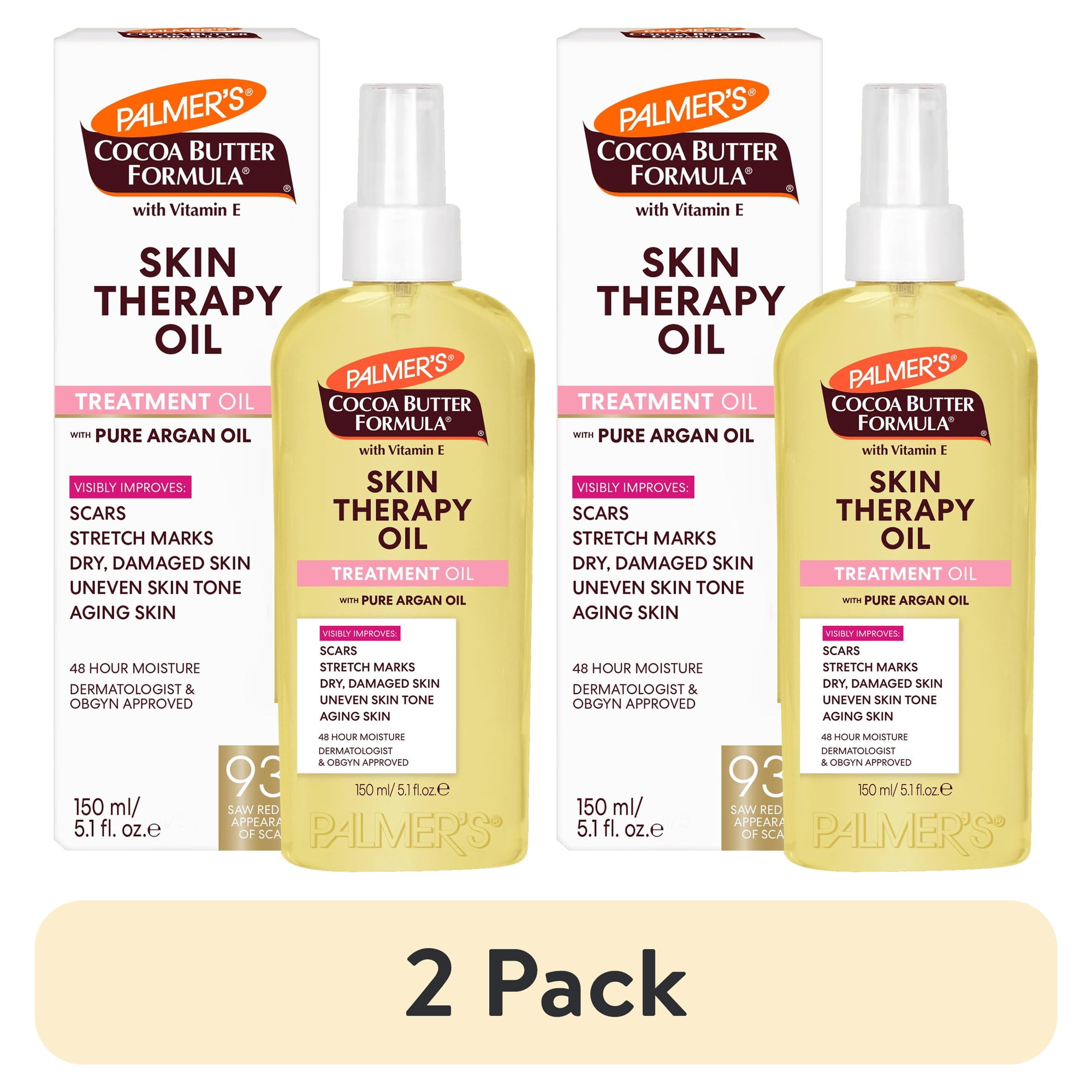 (2 pack) Palmer's Cocoa Butter Formula Skin Therapy Oil for Dry Skin, 5.1 fl. oz.