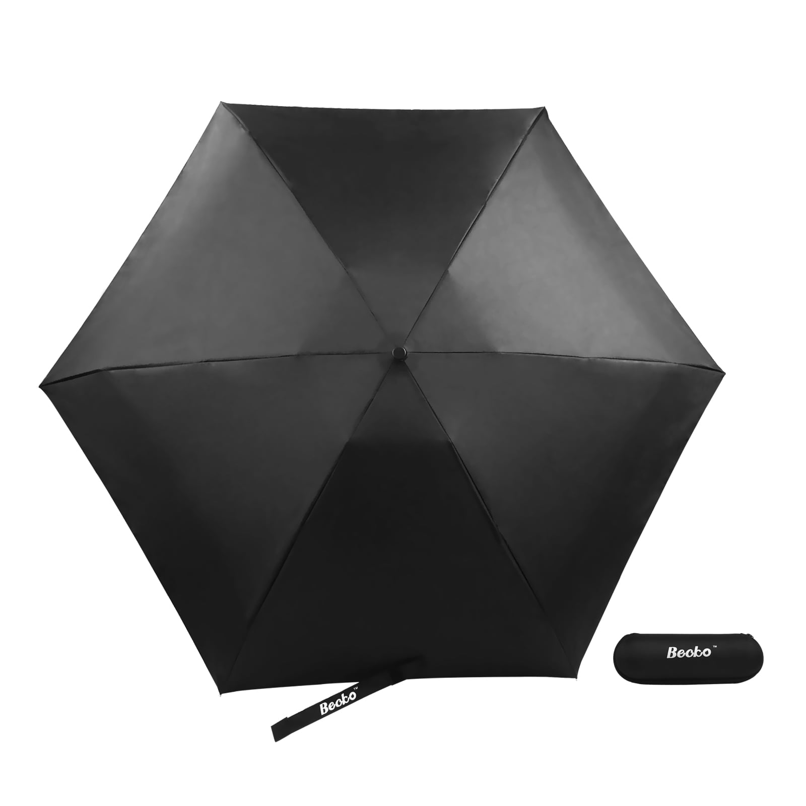 Becko Mini Kids Travel Foldable Pocket Umbrella 5-Fold Rain Umbrella with Waterproof Case 