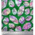 thumbnail image 1 of Soimoi Green Velvet Fabric Crystal Stone Geometric Print Fabric by the Yard 58 Inch Wide, 1 of 3
