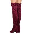 thumbnail image 3 of New Women Breckelles Gina-38 Faux Suede Thigh High Drawstring Block Heel Boot, 3 of 3