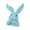 Blue, variant on PatungKu Easters Faux Moss Flocking Rabbit Head Figurine Home Decors Resin Statue For Living Room Office Tabletop Shelf Ornament