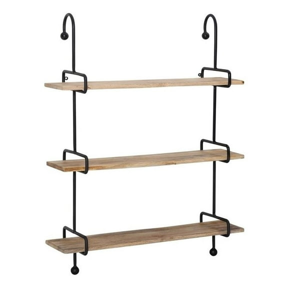 Pemberly Row Modern / Contemporary Metal Wall Shelves in Black