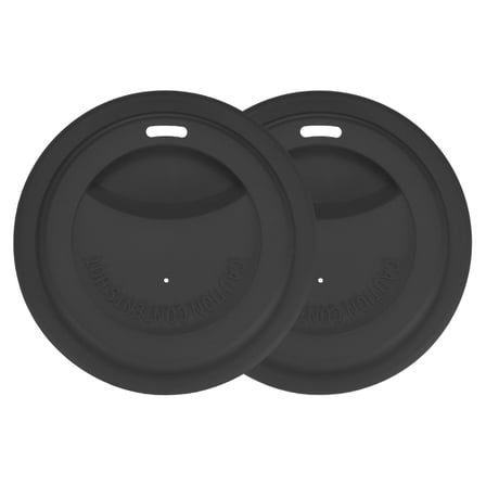 Uxcell 3.15IN Inner Silicone Cup Lids [2PCS] - Coffee Mug Covers for Round Glass Mugs & Tea Cups & Plastic Cup [Black]