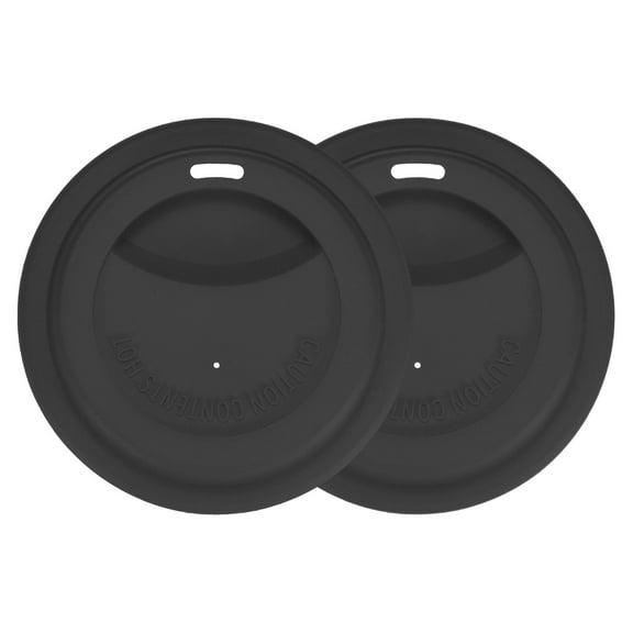 Uxcell 3.15IN Inner Silicone Cup Lids [2PCS] - Coffee Mug Covers for Round Glass Mugs & Tea Cups & Plastic Cup [Black]