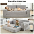 thumbnail image 6 of Convertible Sofa Bed,Compression Sofa,Corduroy Fabric Loveseat Sofa Floor Sofa Bed for Small Spaces, Apartments,No Assembly,LIGHT GREY, 6 of 7