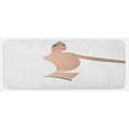 thumbnail image 1 of Retro Kitchen Mat, View of a Woman in White Looking from Her Back Feminine Fashion Art Illustration Print, Plush Decorative Kitchen Mat with Non Slip Backing, 47" X 19", Tan, by Ambesonne, 1 of 1