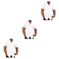 thumbnail image 3 of stanreset 1/2/3 Fête Randonnée Chemise Homme Simple Boutonnage Été Boutonnée Manches Courtes Polyester Mode Cadeau d'Anniversaire Blanc TTTG 3 Pcs, 3 of 6
