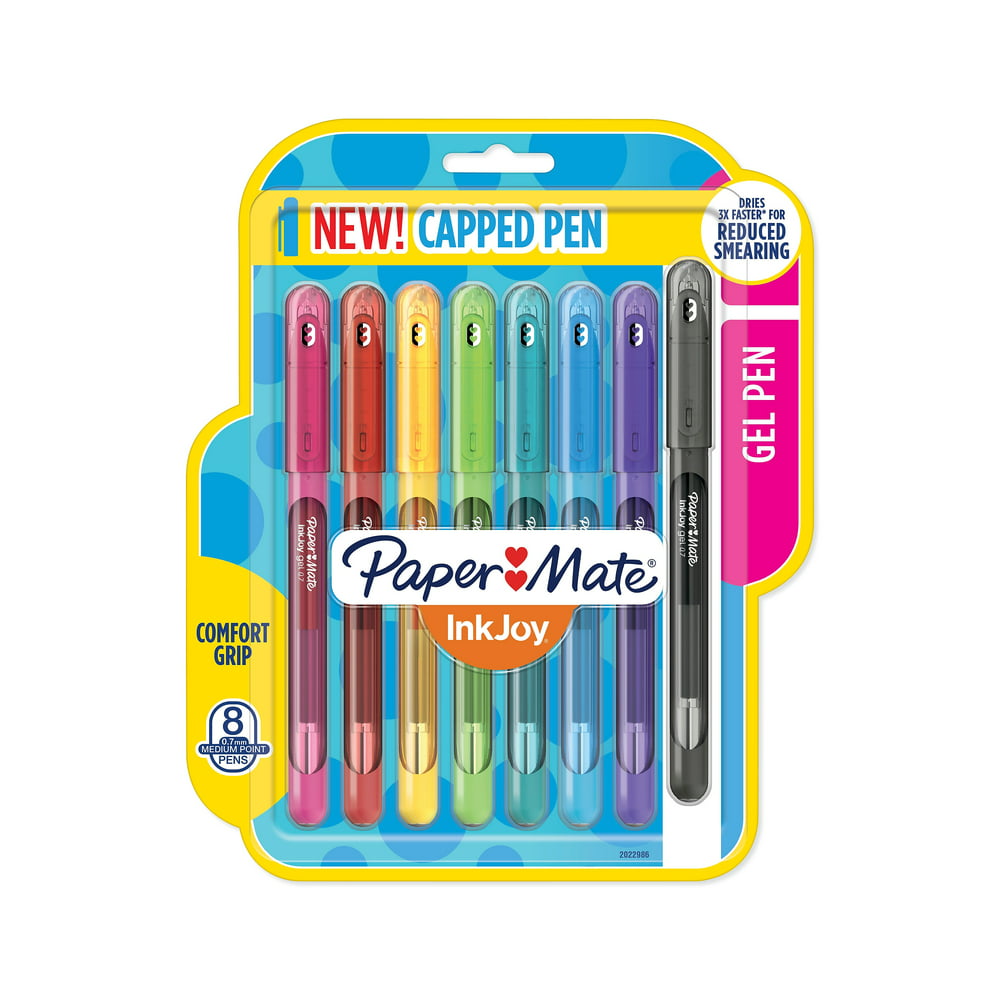 Paper Mate Inkjoy Gel Pens Medium Point 0 7mm Capped 8 Count
