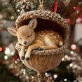 thumbnail image 5 of Loyerfyivos Forest Animal Acorn Ornaments, Cozy Forest Christmas Ornaments, 2026 Pine Cone Animal Decoration, Woodland Creature Figurine, Acrylic Hanging Ornament Home Party Decor, 5 of 7