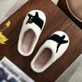 thumbnail image 2 of Slippers for Women Fuzzy Cats Pattern Slip On Indoor House Slippers Bedroom Slippers Fluffy Winter House Shoes Warm Slippers Women Slippers for Home White 37, 2 of 9