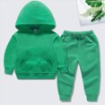 thumbnail image 4 of NOLDARES Hoodie Sweatsuit Set for Boys 2 Piece Hoodie Jogger Sweatpants Tracksuit Kids Athletic Solid Outfits(T048-Green), 4 of 4