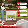 thumbnail image 5 of 80 Qt Freezer Cart, Milky White with Red Lid & Iron Frame, Insulated Rolling Cooler for Outdoor Camping Tailgate Party, 5 of 14