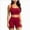 E15--Wine, variant on Women 2Piece Activewear Workout Yoga Set Long Sleeve Crop Top And High Waist Leggings Gym Outfit Yoga Shorts Sets Black ,S