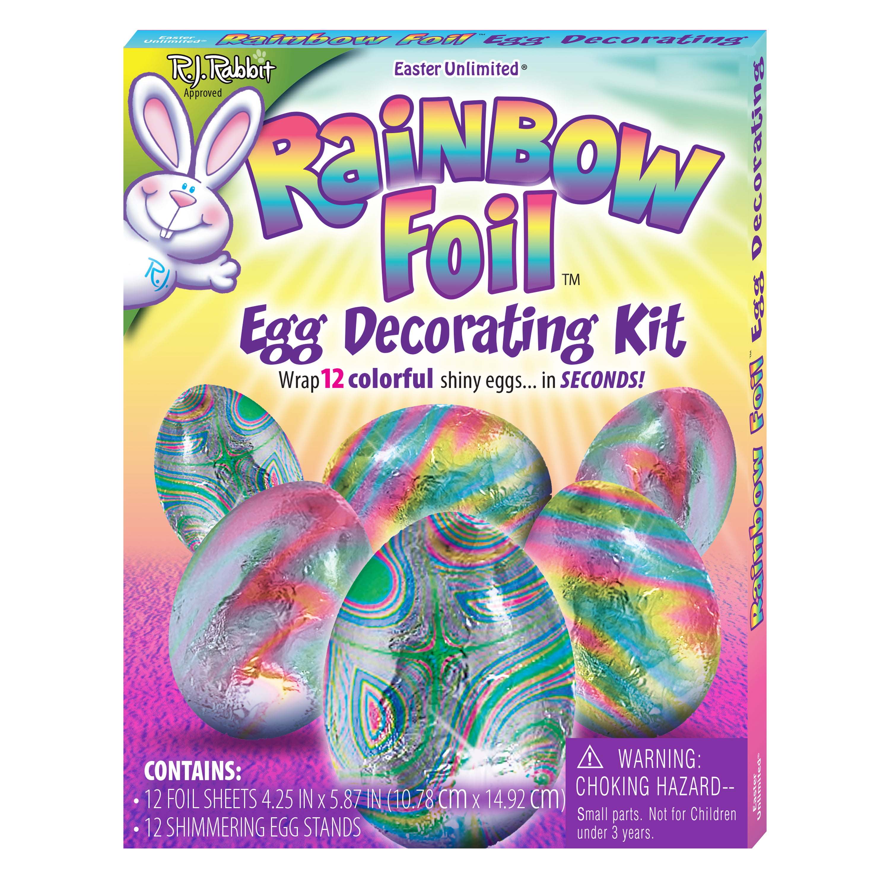Easter Unlimited Rainbow Foil Dye Egg Decorating Kit Unisex, Adult 18-64, Multi-Color - Walmart.com