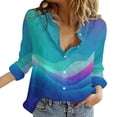 thumbnail image 2 of YVNAURA Womens Spring Fashion 2026 Floral Button Down Shirt Long Sleeve Casual Tunic Blouse Cotton Breathable Loose Fit Round Neck Vacation Top, Purple,L, 2 of 5