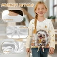 thumbnail image 6 of Xixirimido Hedgehog Fall Leaf Pattern Girls Long Sleeve Shirts Cute Kids Fashion Crew Neck Tunic Tops Tie-hem Tees for Fall Winter, Size 7-8, 6 of 7