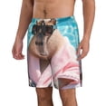 thumbnail image 2 of Fuzoiu Island Vacation Guinea Pig Print Men's Beach Shorts,Men's Swim Trunks,Quick Dry Board Shorts with Pockets,Men's Bathing Suits for Surfing, Running, and Casual Wear-X-Large, 2 of 6